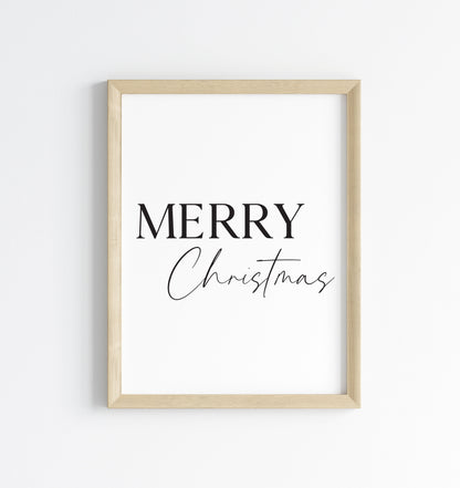 Christmas art print Merry Xmas seasonal unframed wall art poster