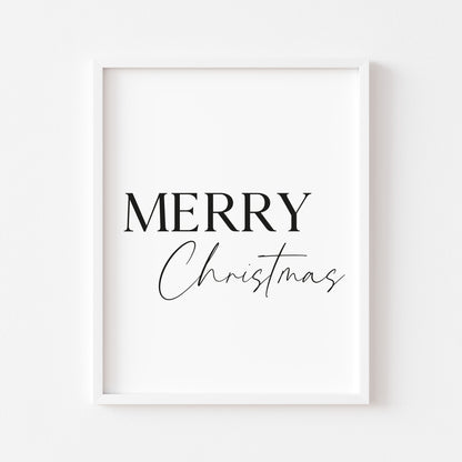 Christmas art print Merry Xmas seasonal unframed wall art poster