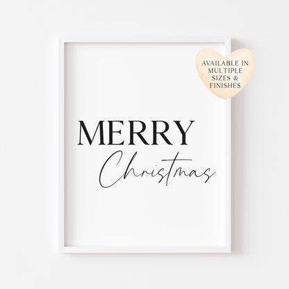 Christmas art print Merry Xmas seasonal unframed wall art poster