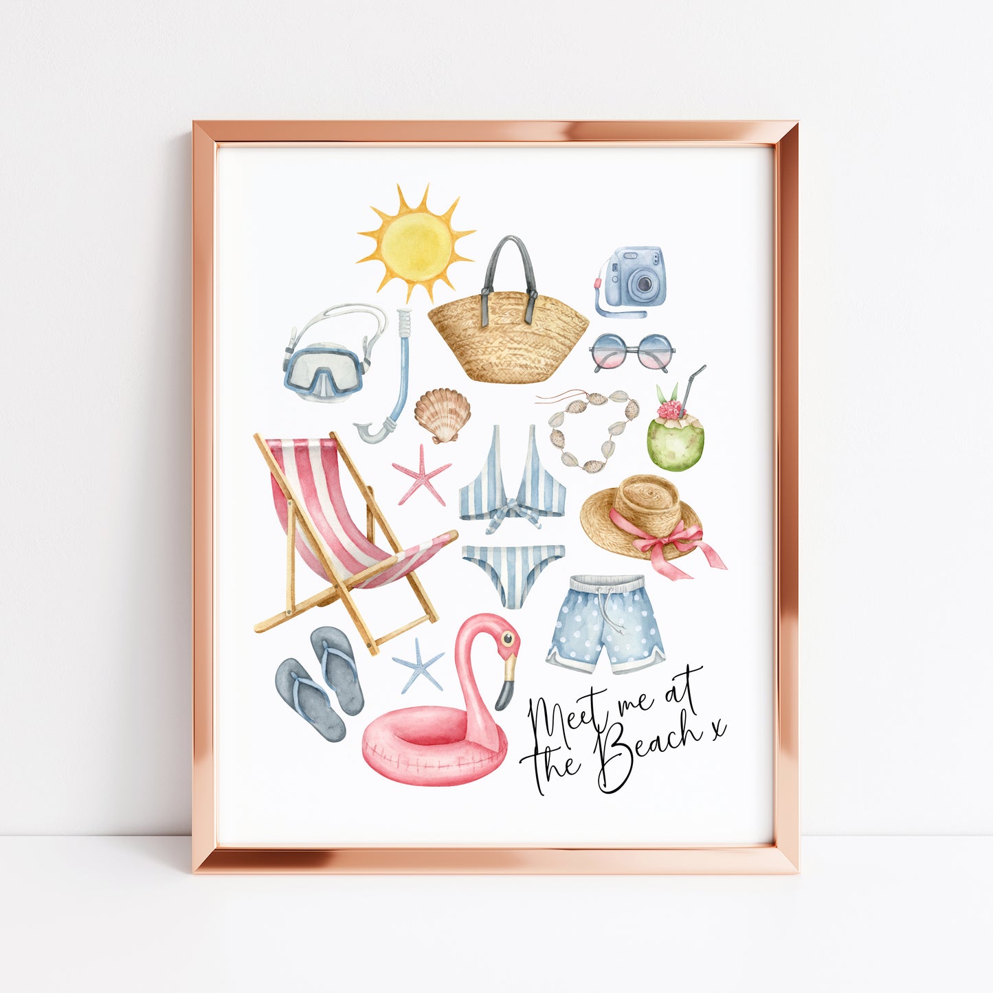 Meet me at the beach summer loving beach trips home seasonal unframed wall art poster print