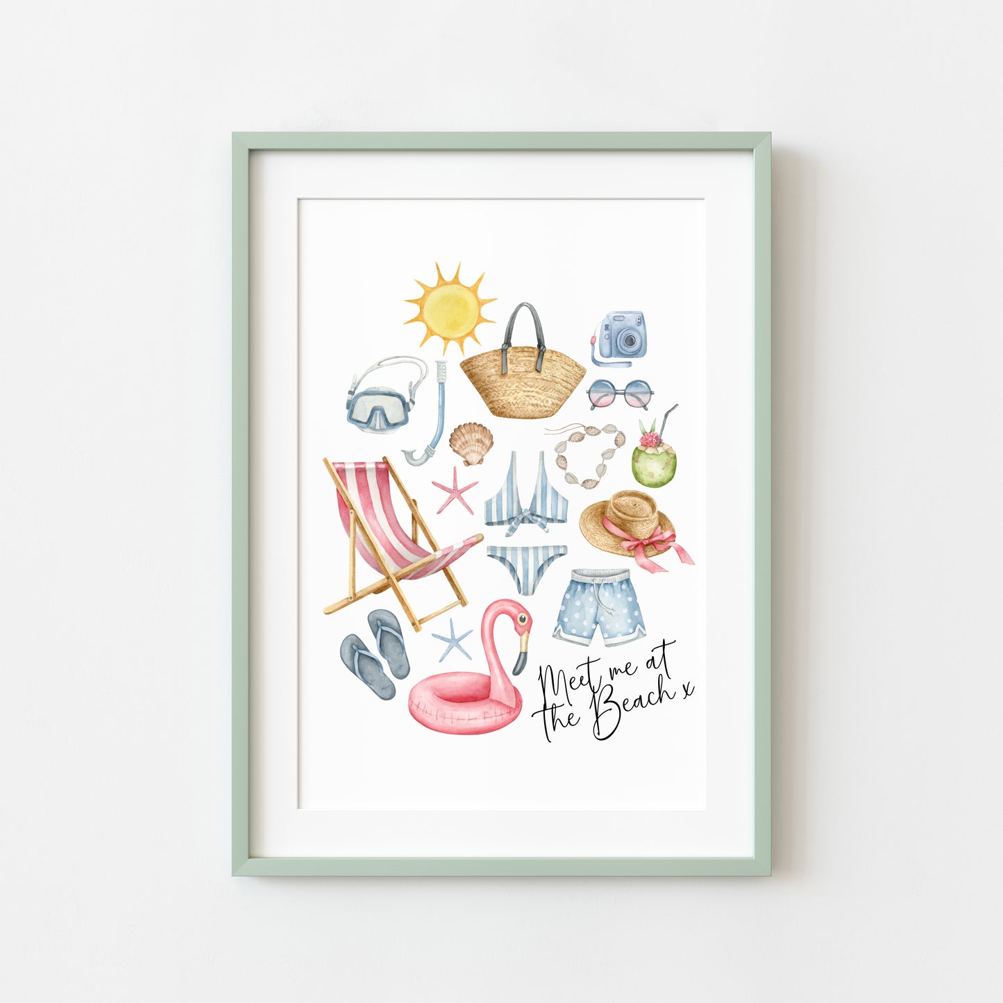 Meet me at the beach summer loving beach trips home seasonal unframed wall art poster print