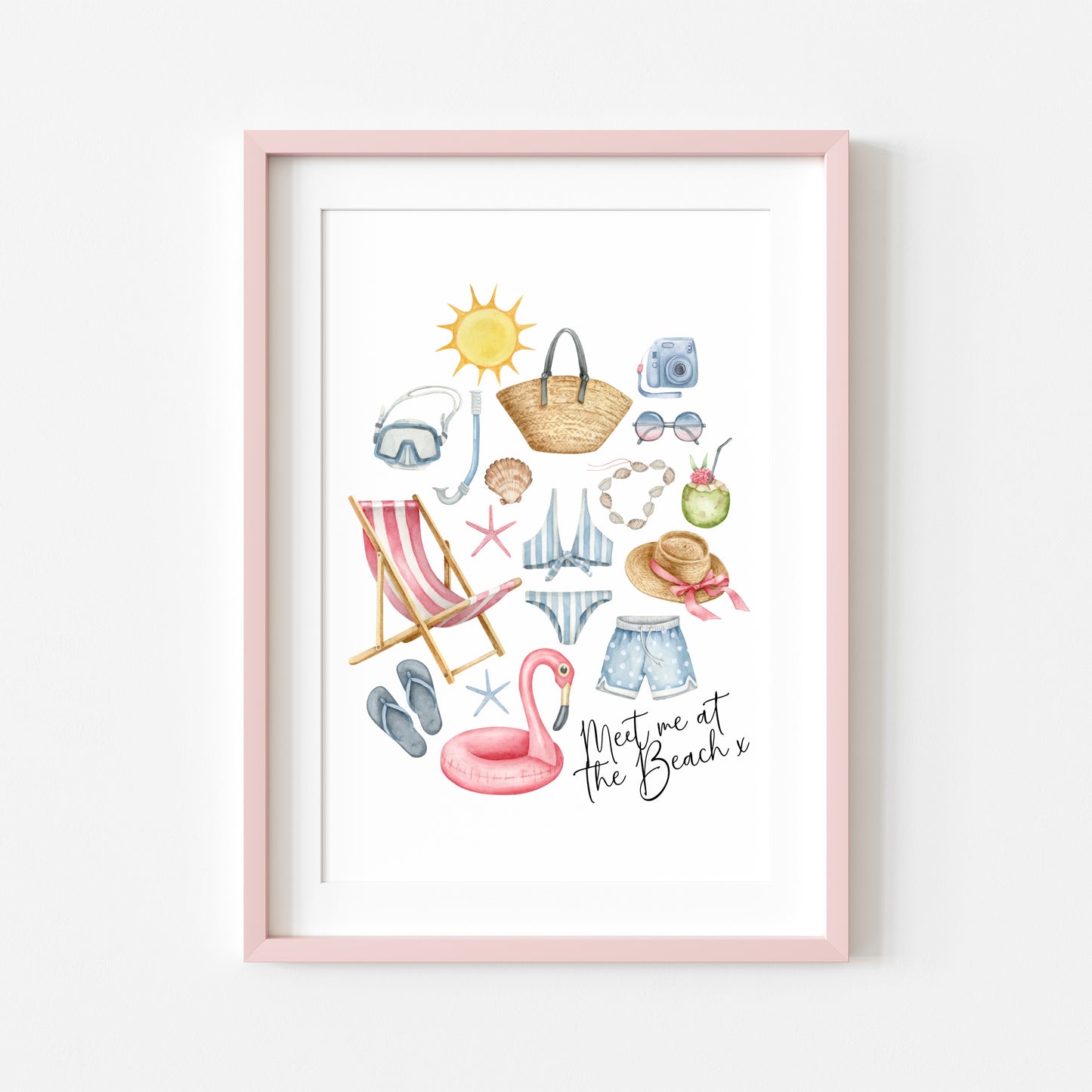 Meet me at the beach summer loving beach trips home seasonal unframed wall art poster print