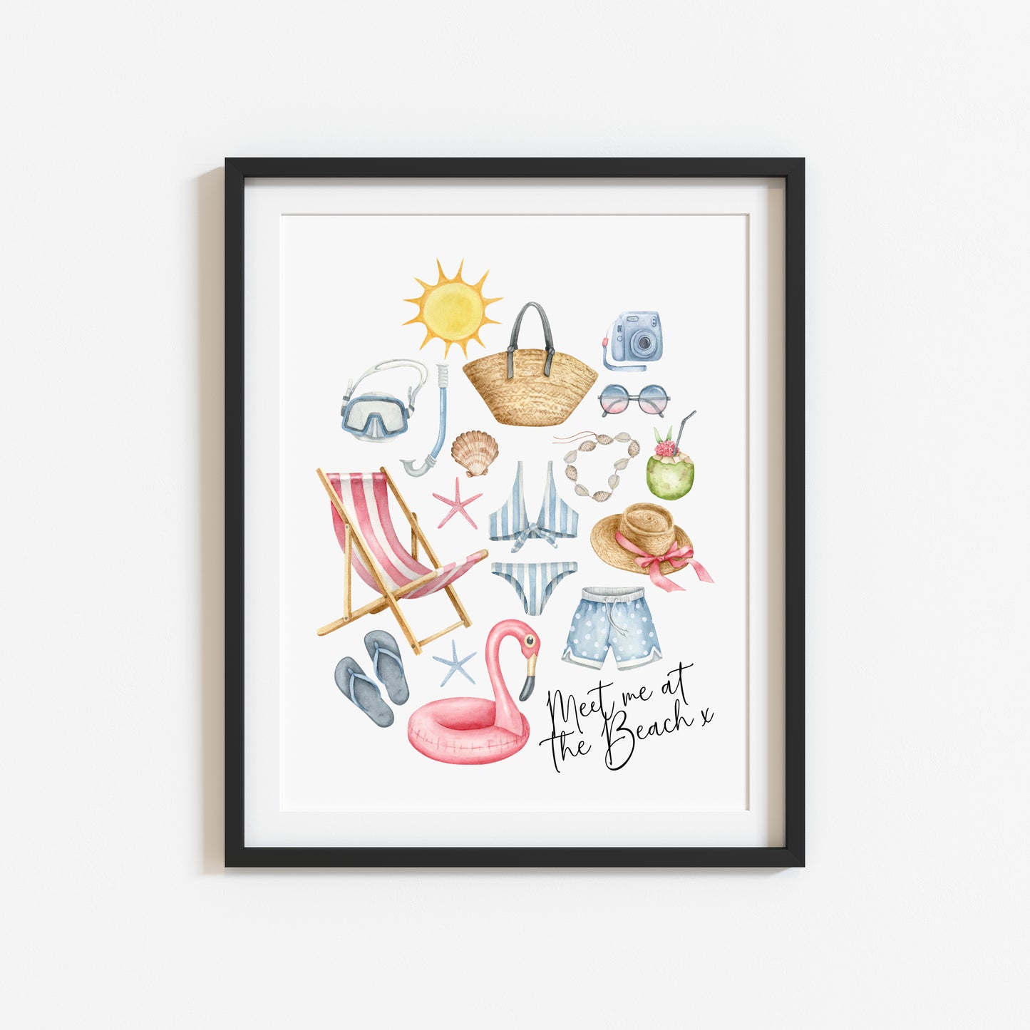 Meet me at the beach summer loving beach trips home seasonal unframed wall art poster print