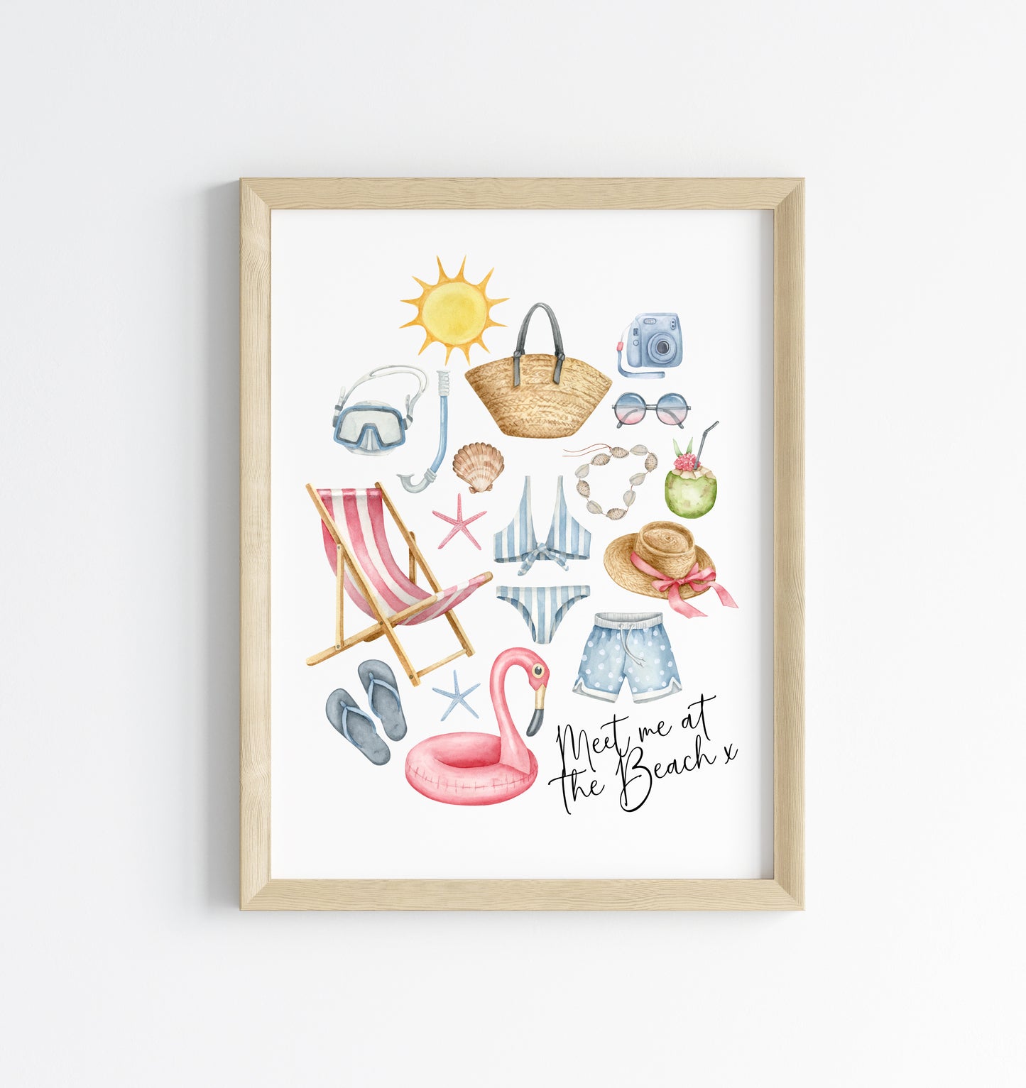 Meet me at the beach summer loving beach trips home seasonal unframed wall art poster print