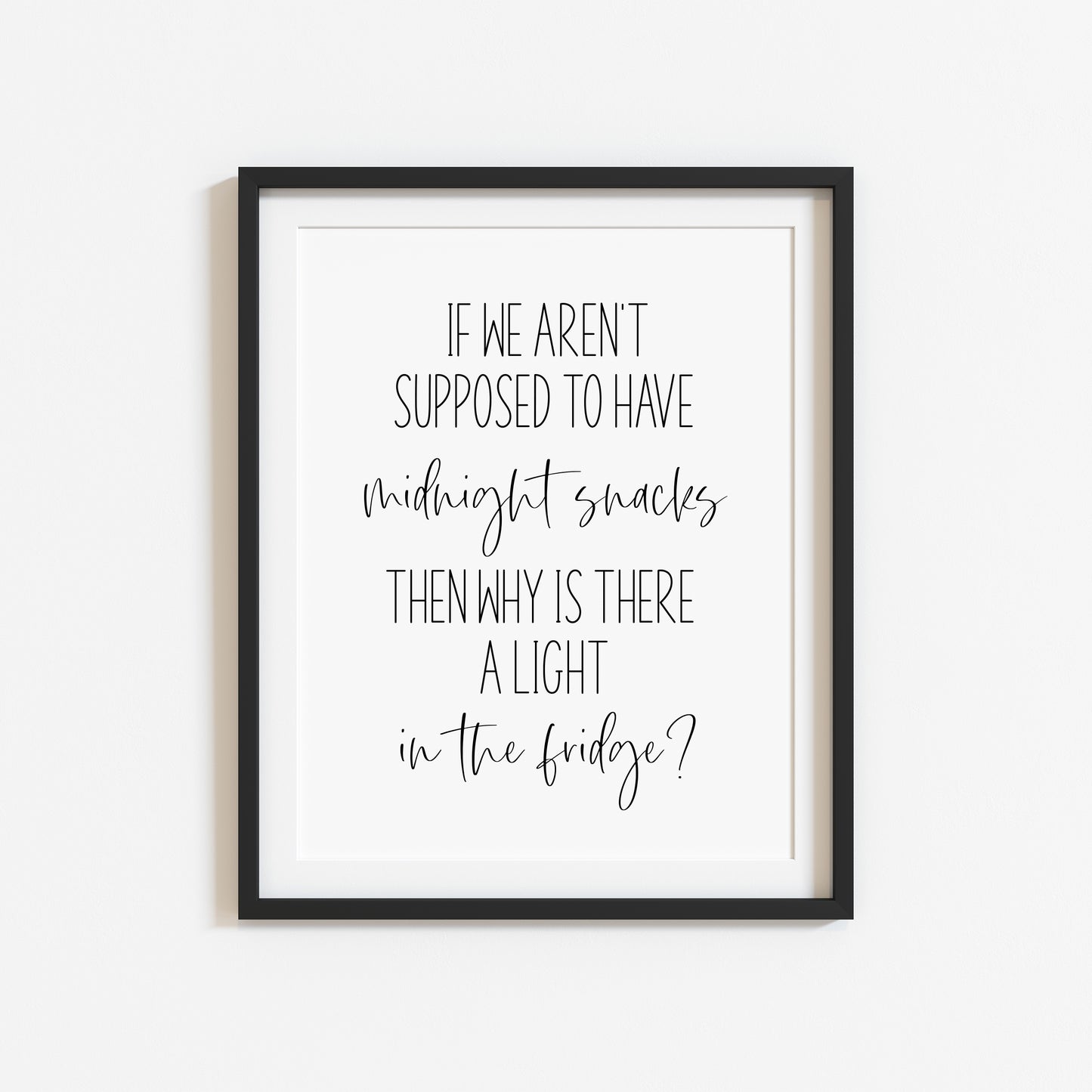 If we aren't supposed to have midnight snacks, funny kitchen unframed wall art poster print