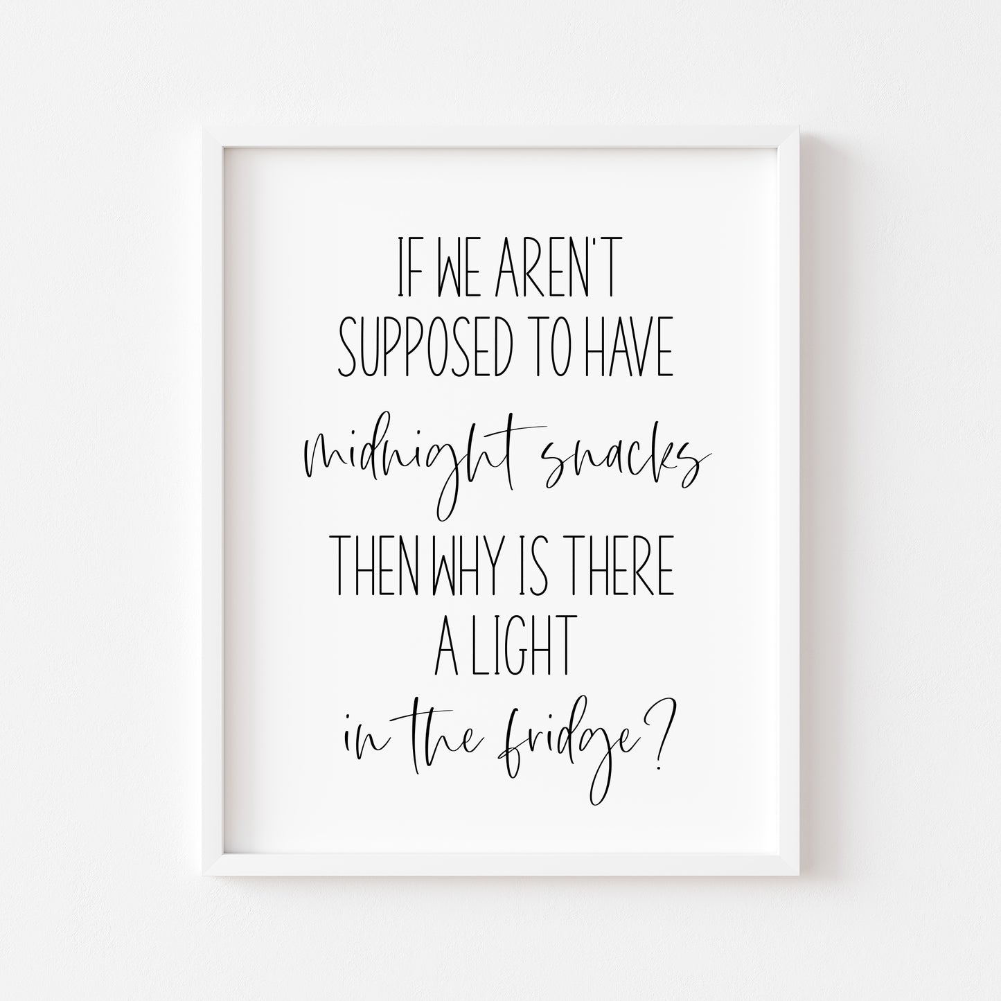 If we aren't supposed to have midnight snacks, funny kitchen unframed wall art poster print