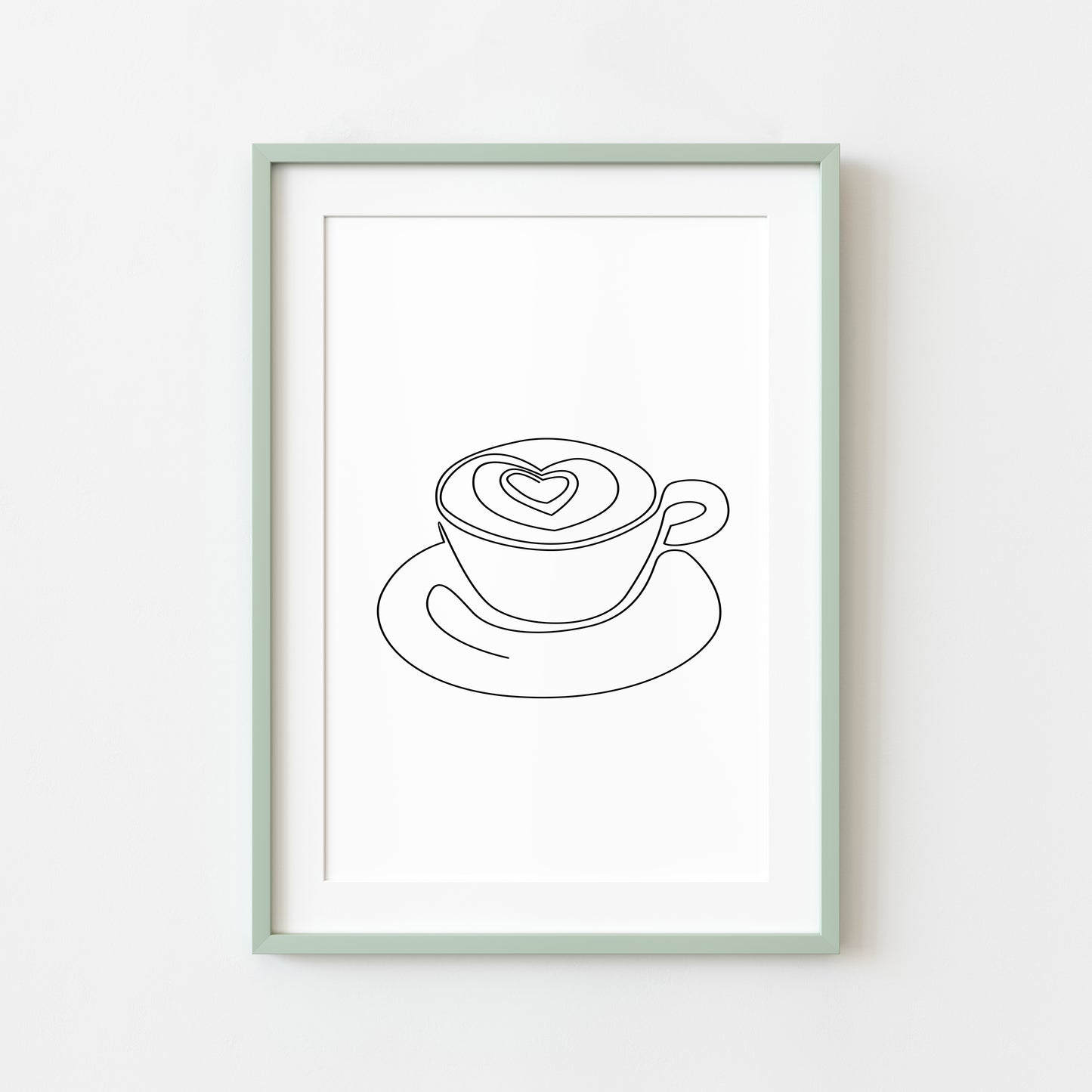 Love a latte coffee line drawing illustration kitchen/office unframed wall art poster print