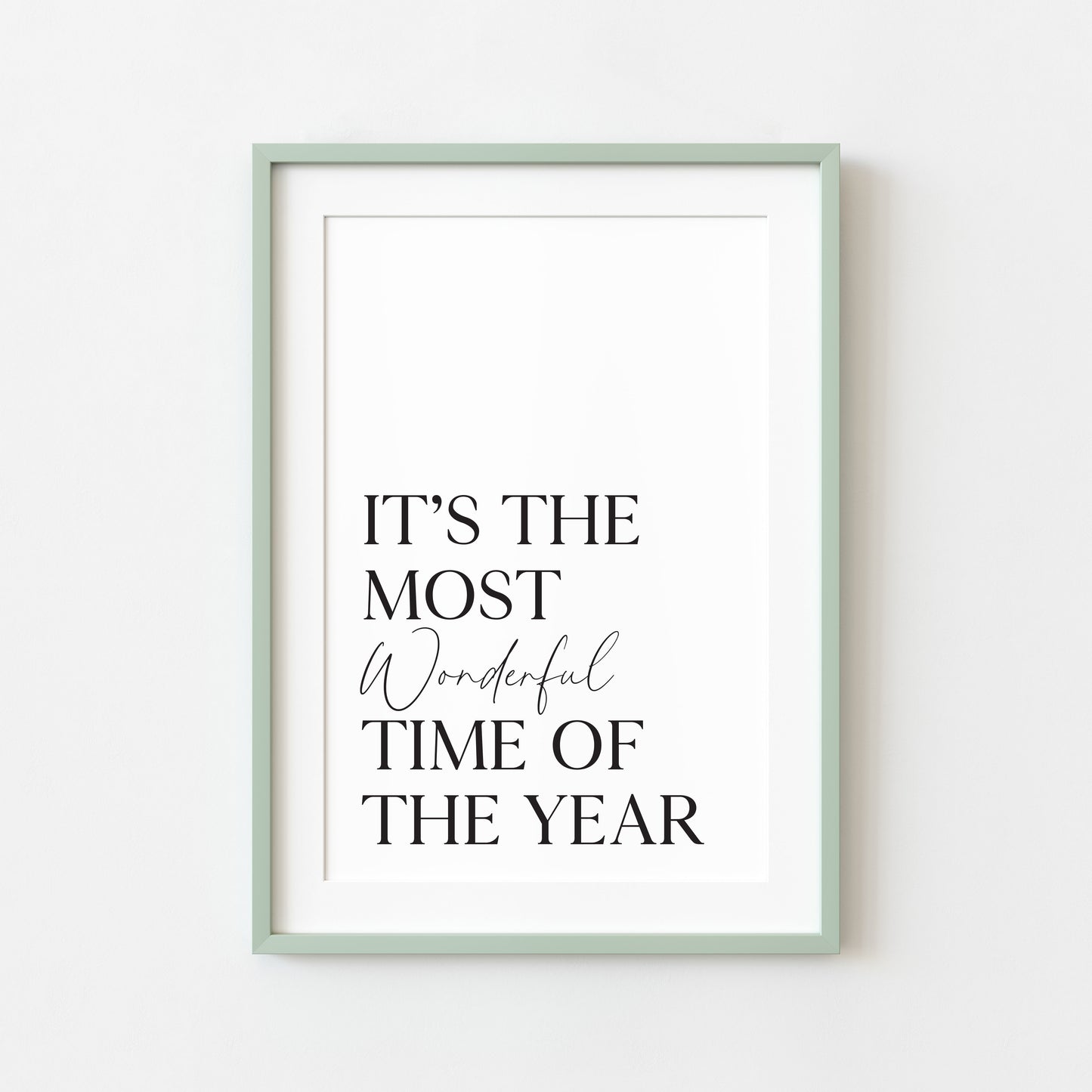 Christmas art print most wonderful time of the year seasonal unframed wall art poster
