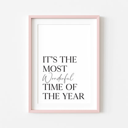 Christmas art print most wonderful time of the year seasonal unframed wall art poster