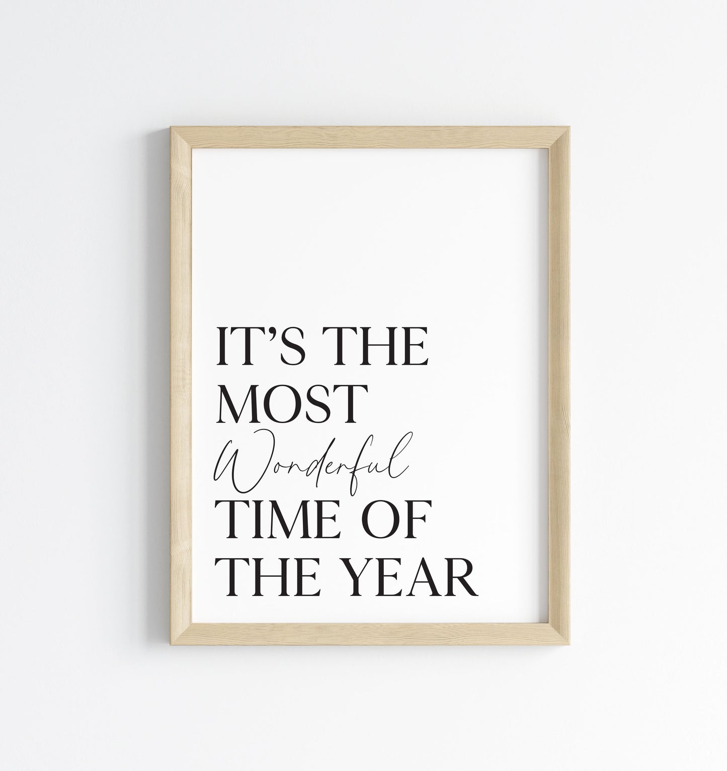 Christmas art print most wonderful time of the year seasonal unframed wall art poster