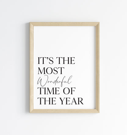 Christmas art print most wonderful time of the year seasonal unframed wall art poster