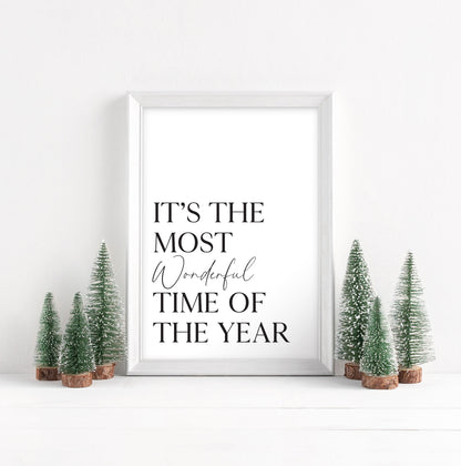 Christmas art print most wonderful time of the year seasonal unframed wall art poster