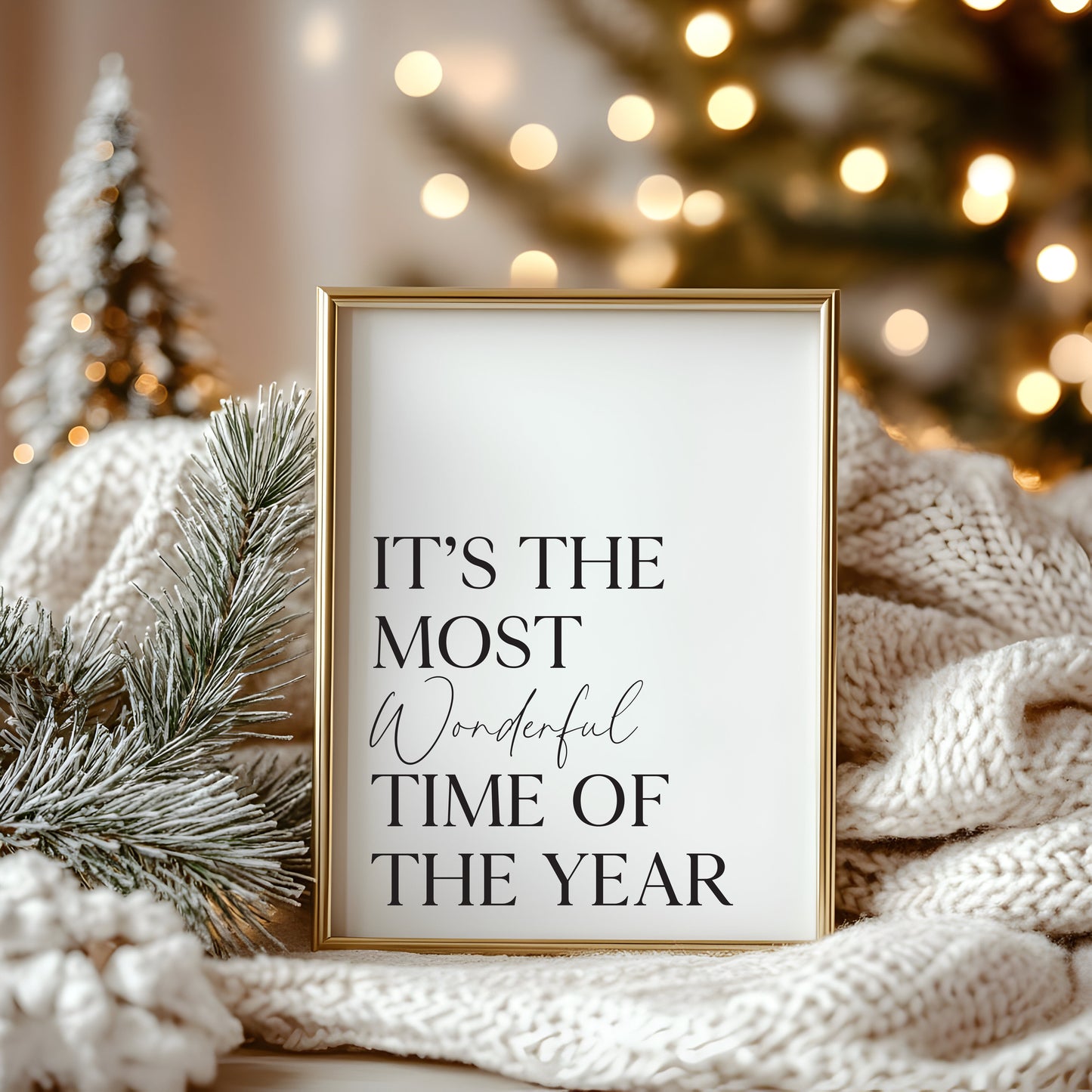 Christmas art print most wonderful time of the year seasonal unframed wall art poster