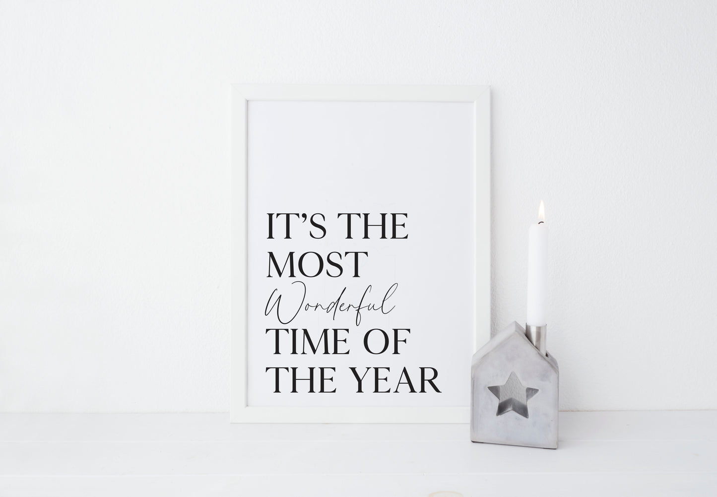 Christmas art print most wonderful time of the year seasonal unframed wall art poster