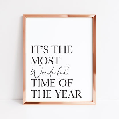 Christmas art print most wonderful time of the year seasonal unframed wall art poster