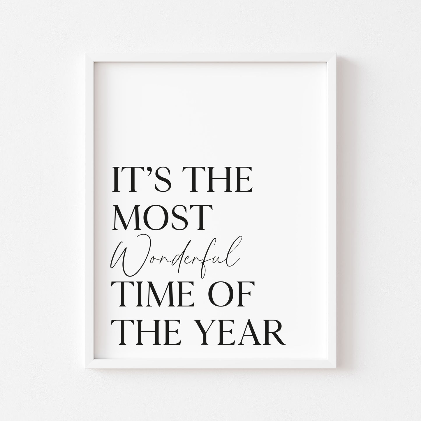 Christmas art print most wonderful time of the year seasonal unframed wall art poster