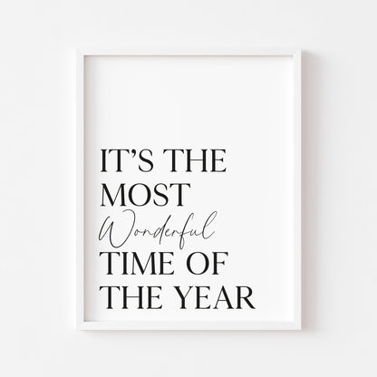 Christmas art print most wonderful time of the year seasonal unframed wall art poster