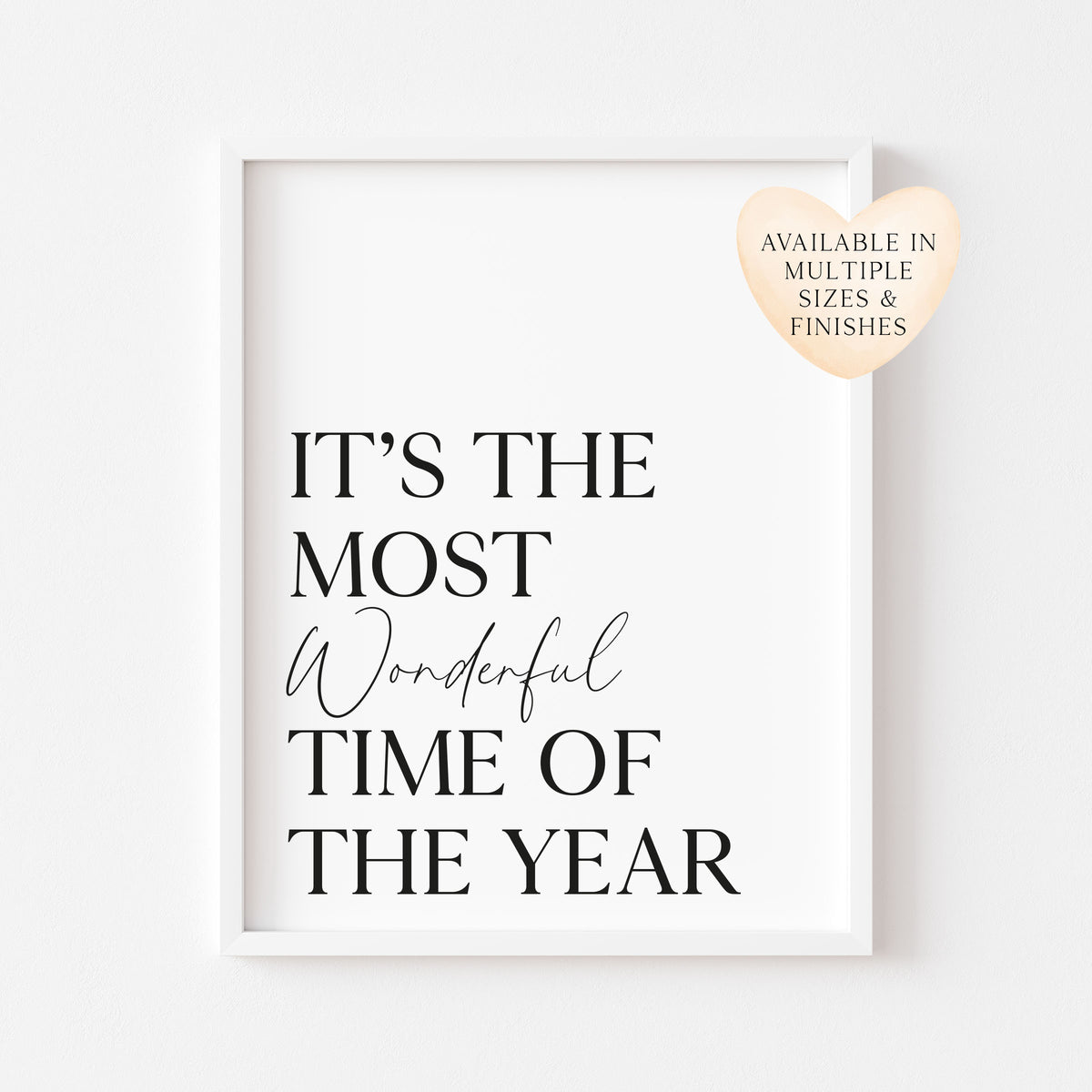 Christmas art print most wonderful time of the year seasonal unframed wall art poster