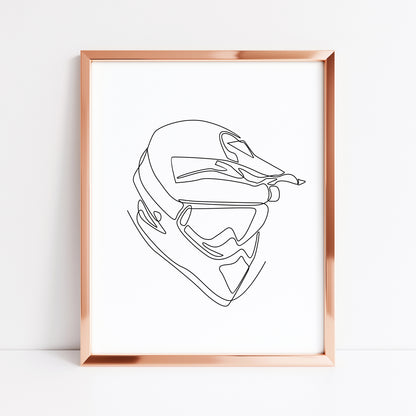 Motocross motor sport line drawing illustration sports bedroom unframed wall art poster print