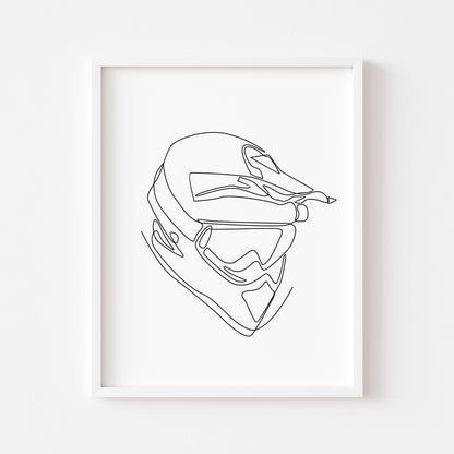 Motocross motor sport line drawing illustration sports bedroom unframed wall art poster print