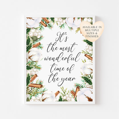 It's the most wonderful time of year watercolour cotton & cinnamon borderless seasonal Winter unframed wall art poster print