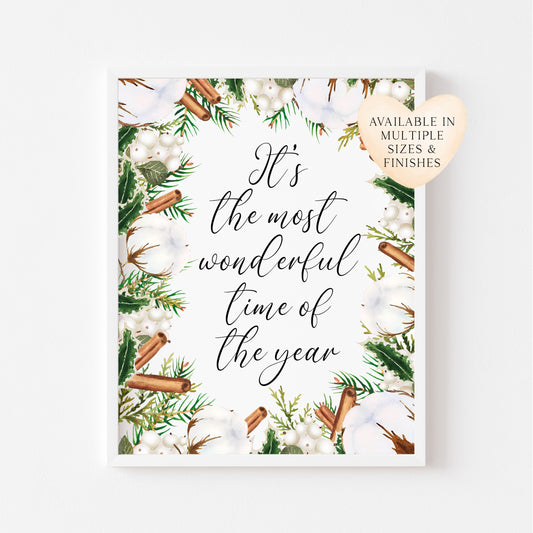It's the most wonderful time of year watercolour cotton & cinnamon borderless seasonal Winter unframed wall art poster print