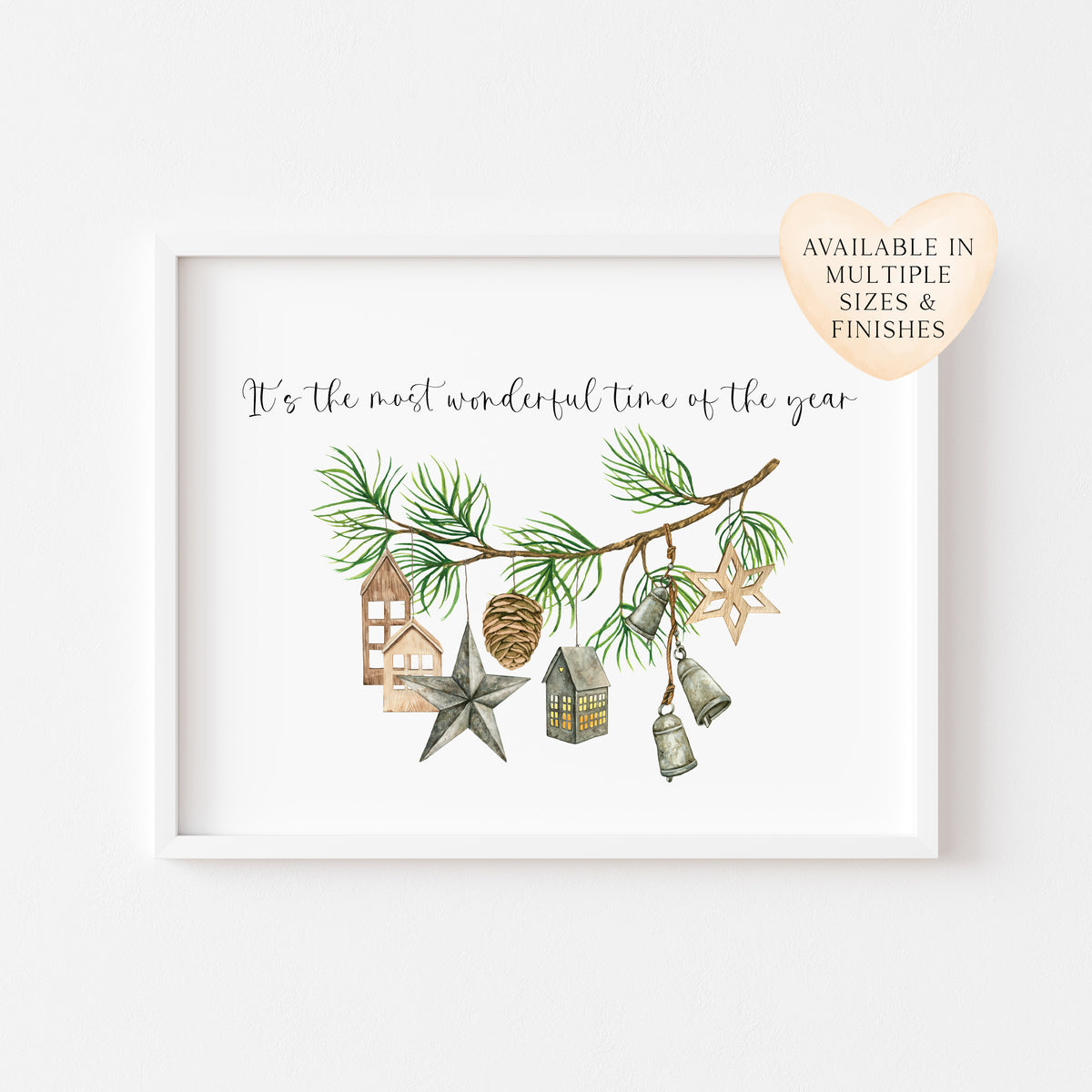 It's the most wonderful time of the year landscape hanging decorations unframed wall art poster print