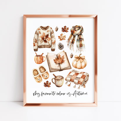 Autumn print, Autumn favourites my fave colour is Autumn unframed wall art poster print, autumn decor, autumn home decor, fall favourites