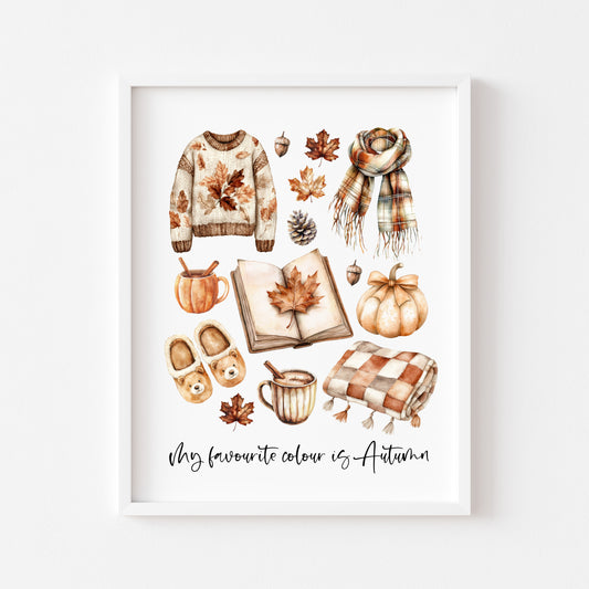Autumn print, Autumn favourites my fave colour is Autumn unframed wall art poster print, autumn decor, autumn home decor, fall favourites