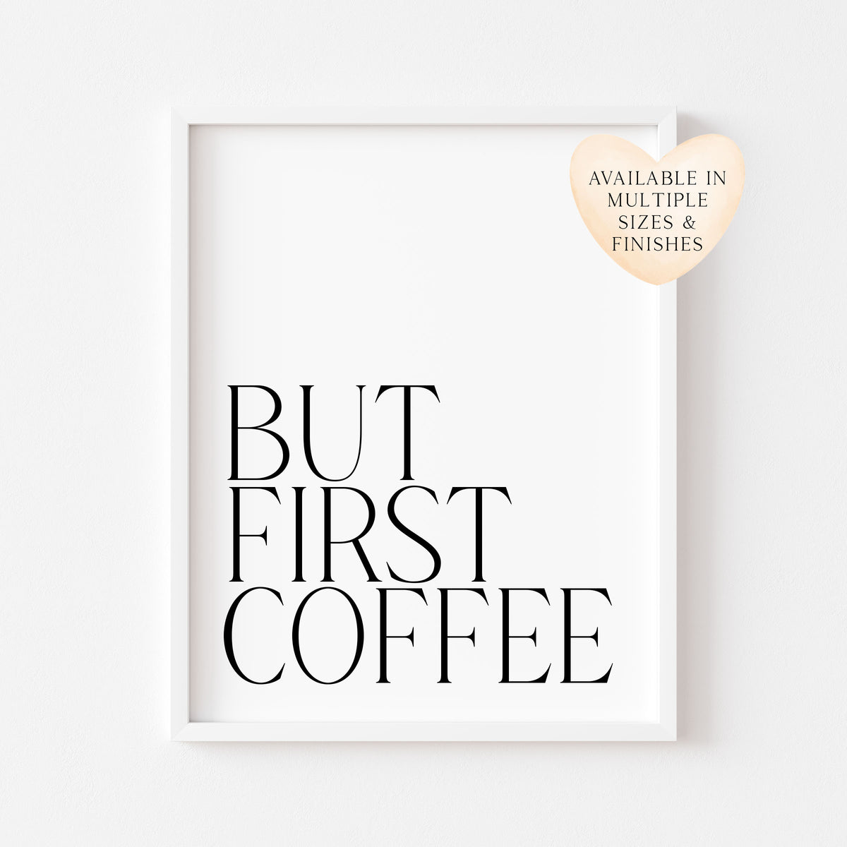 But first coffee kitchen coffee typography unframed wall art poster print, kitchen decor, office decor, coffee lover, coffee wall art gift