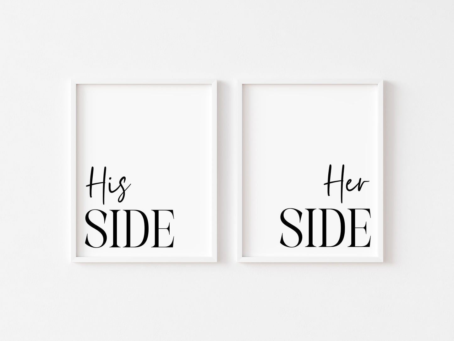 His and Hers Bedroom Prints Wall Art (Set of 2 unframed)