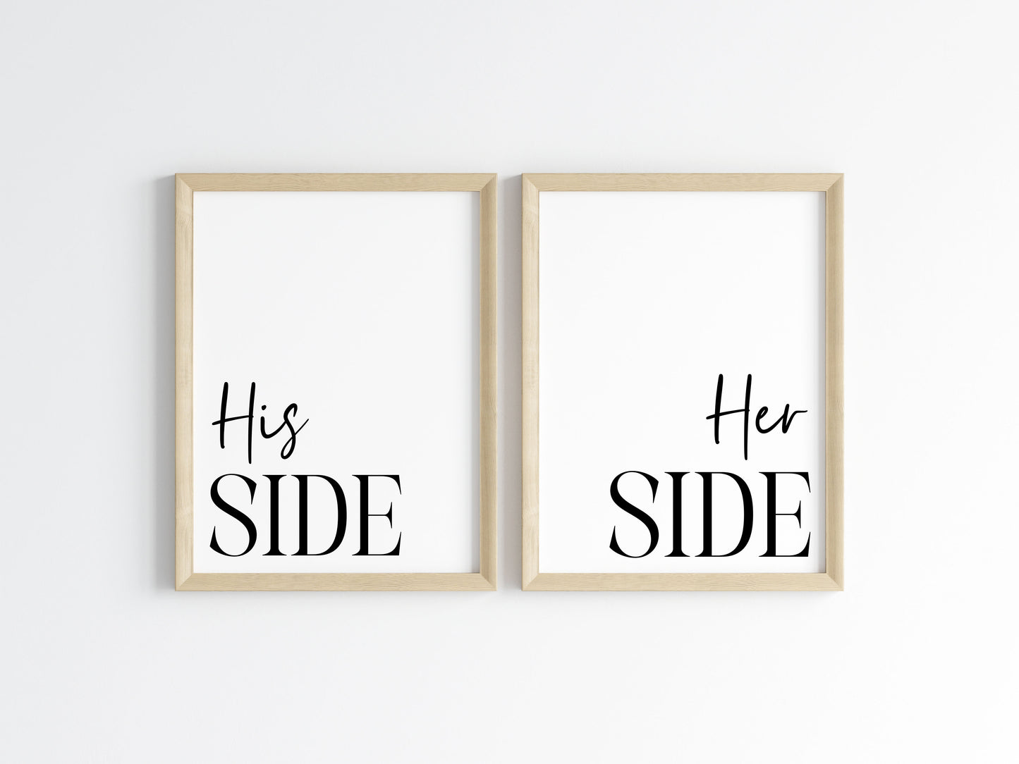 His and Hers Bedroom Prints Wall Art (Set of 2 unframed)