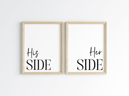 His and Hers Bedroom Prints Wall Art (Set of 2 unframed)