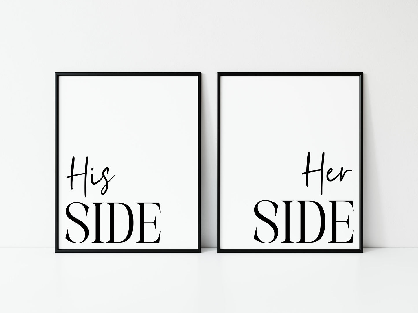 His and Hers Bedroom Prints Wall Art (Set of 2 unframed)