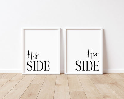 His and Hers Bedroom Prints Wall Art (Set of 2 unframed)