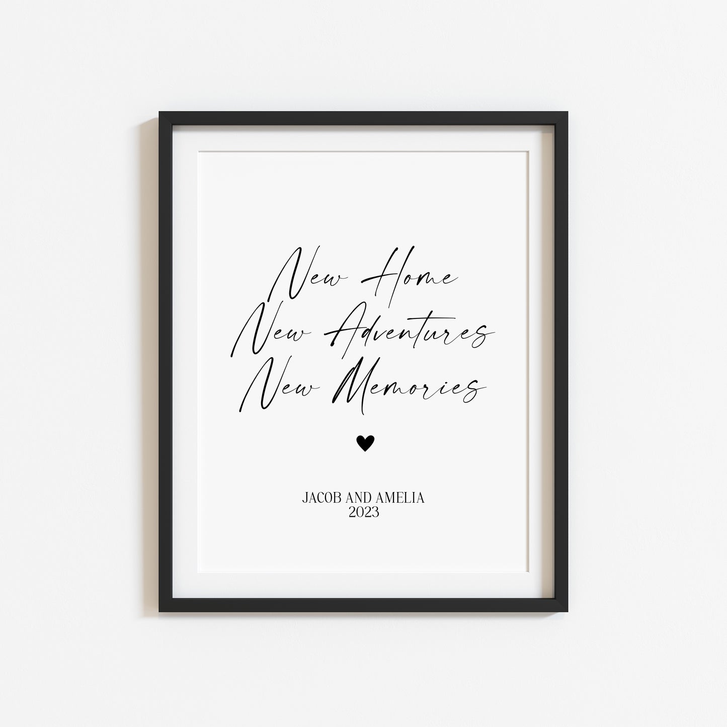 Personalised couples print, new home, new adventures new memories unframed wall art poster print