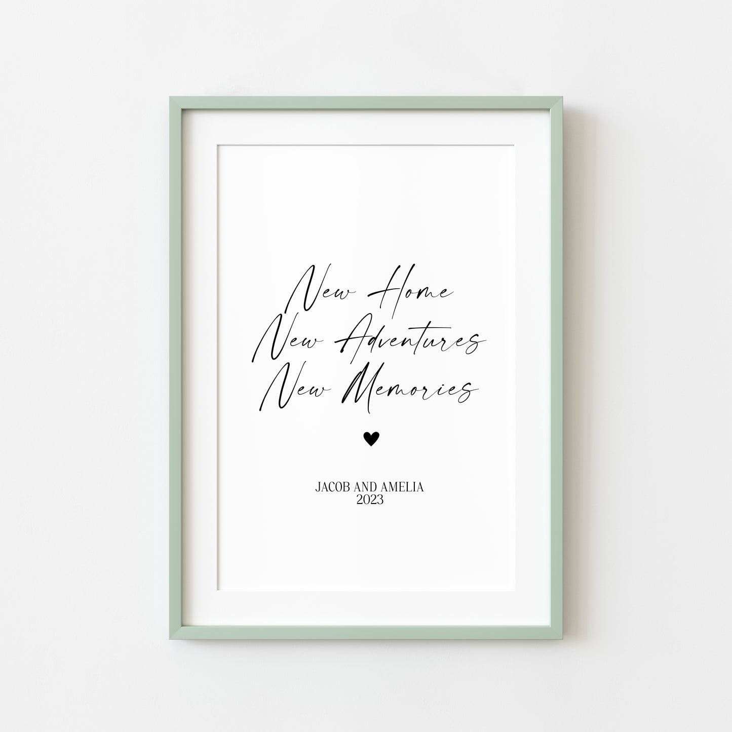 Personalised couples print, new home, new adventures new memories unframed wall art poster print