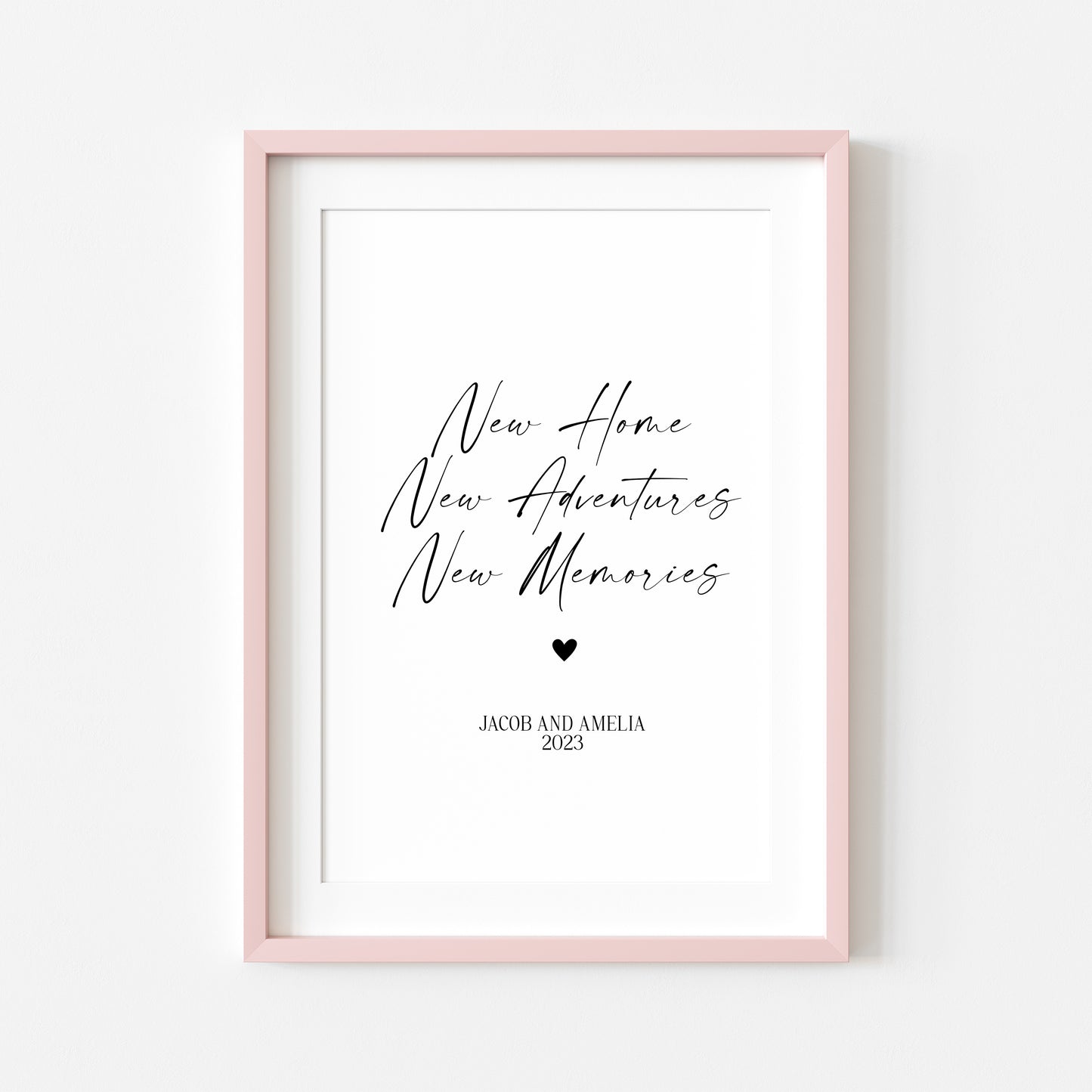 Personalised couples print, new home, new adventures new memories unframed wall art poster print