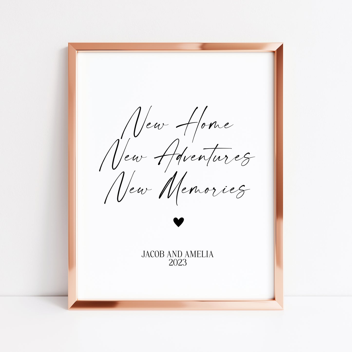 Personalised couples print, new home, new adventures new memories unframed wall art poster print