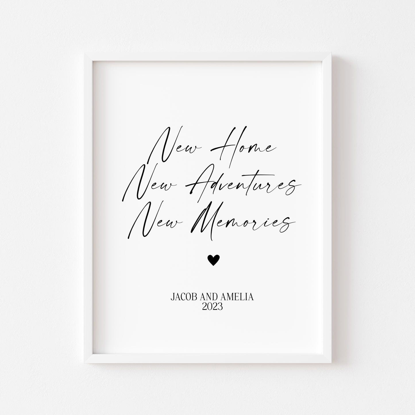 Personalised couples print, new home, new adventures new memories unframed wall art poster print