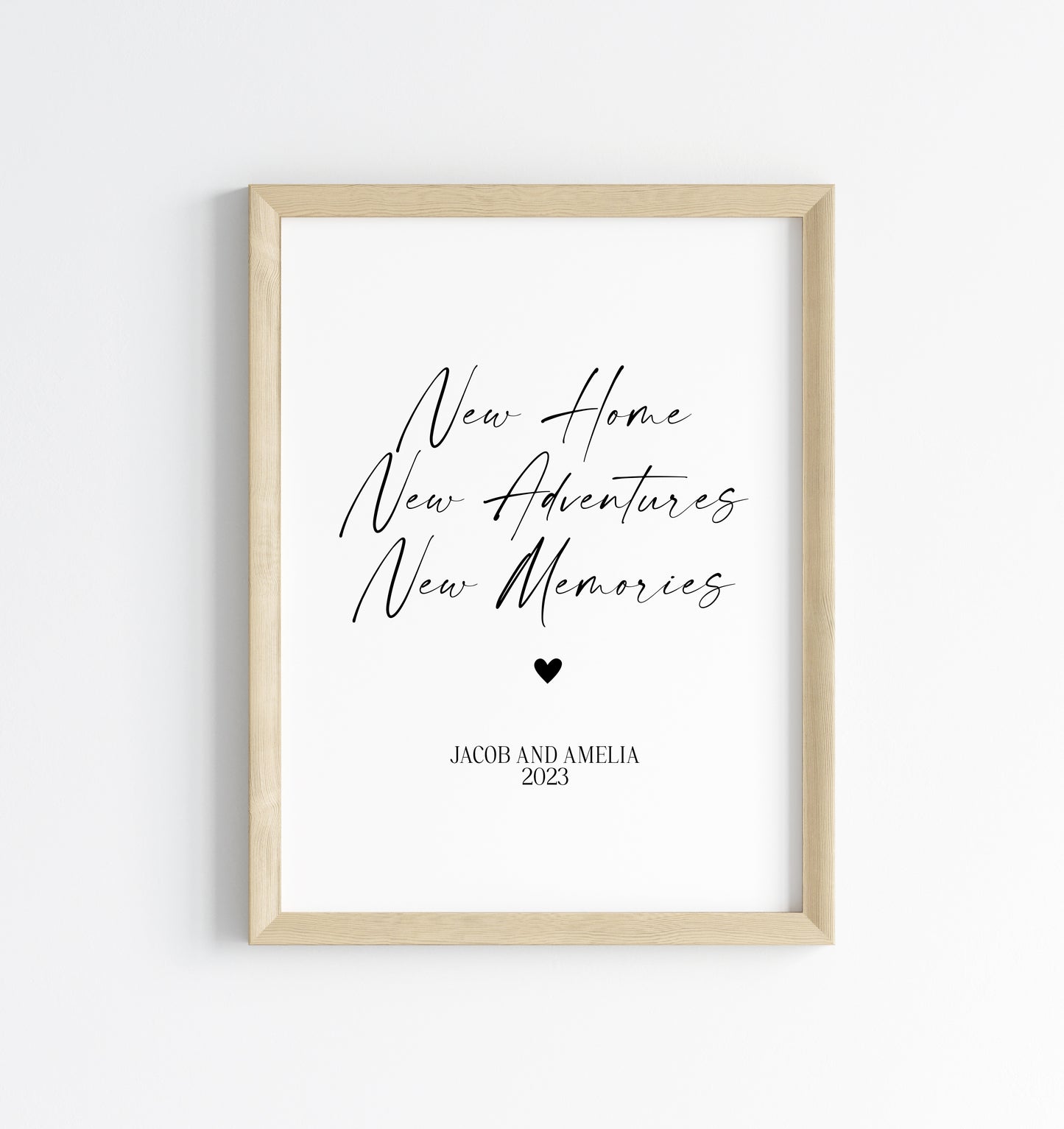 Personalised couples print, new home, new adventures new memories unframed wall art poster print