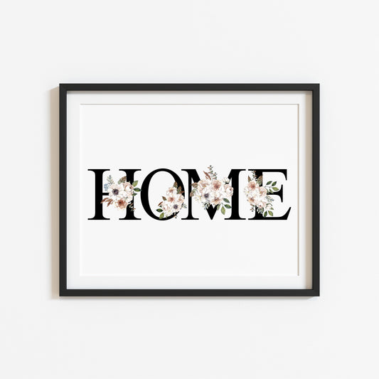Home black initials floral magnolia home hallway landscape unframed wall art poster print