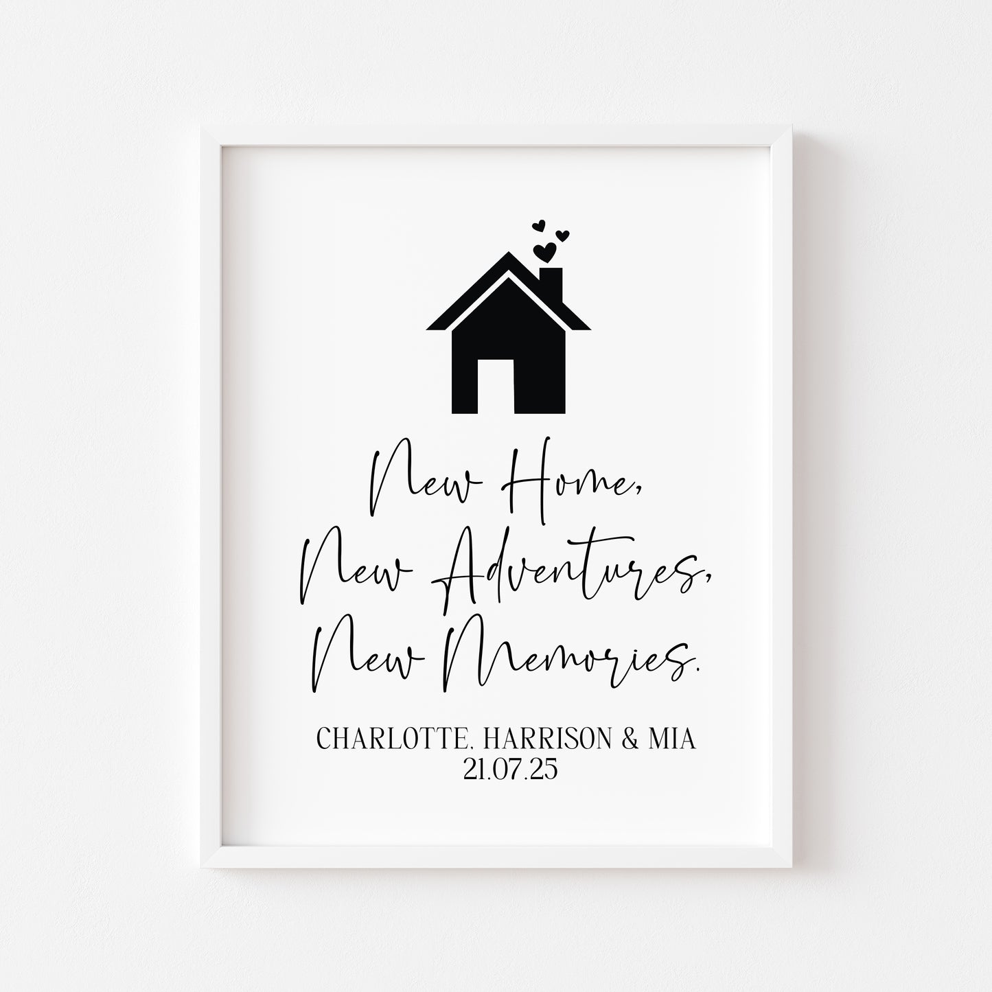 Personalised Couples Family New Home Print Adventures & Memories unframed wall art poster