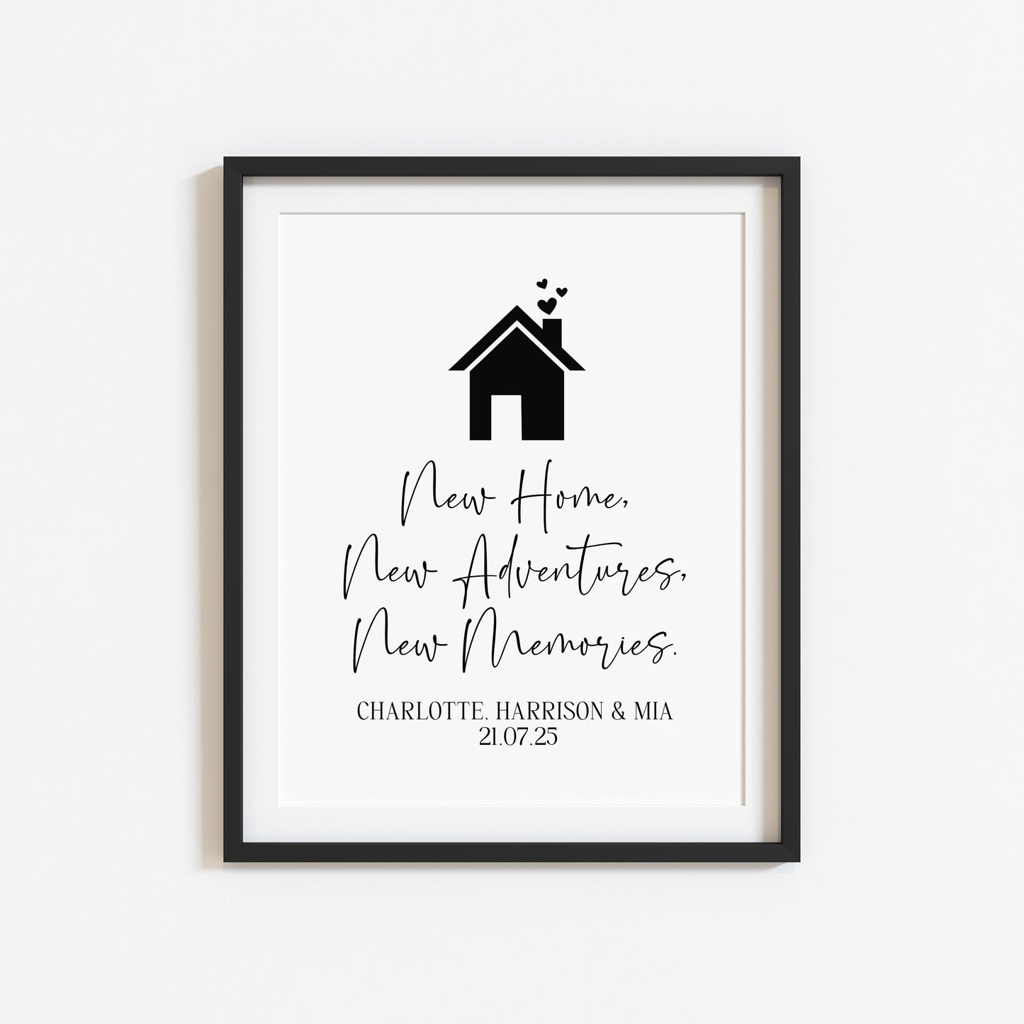 Personalised Couples Family New Home Print Adventures & Memories unframed wall art poster