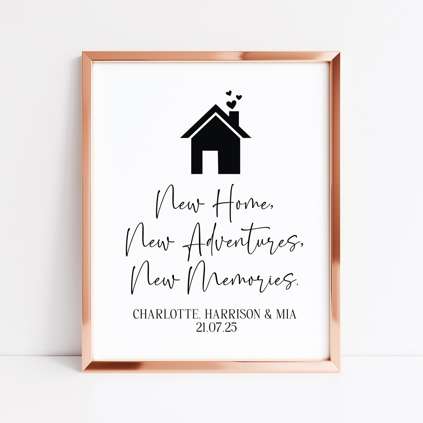Personalised Couples Family New Home Print Adventures & Memories unframed wall art poster