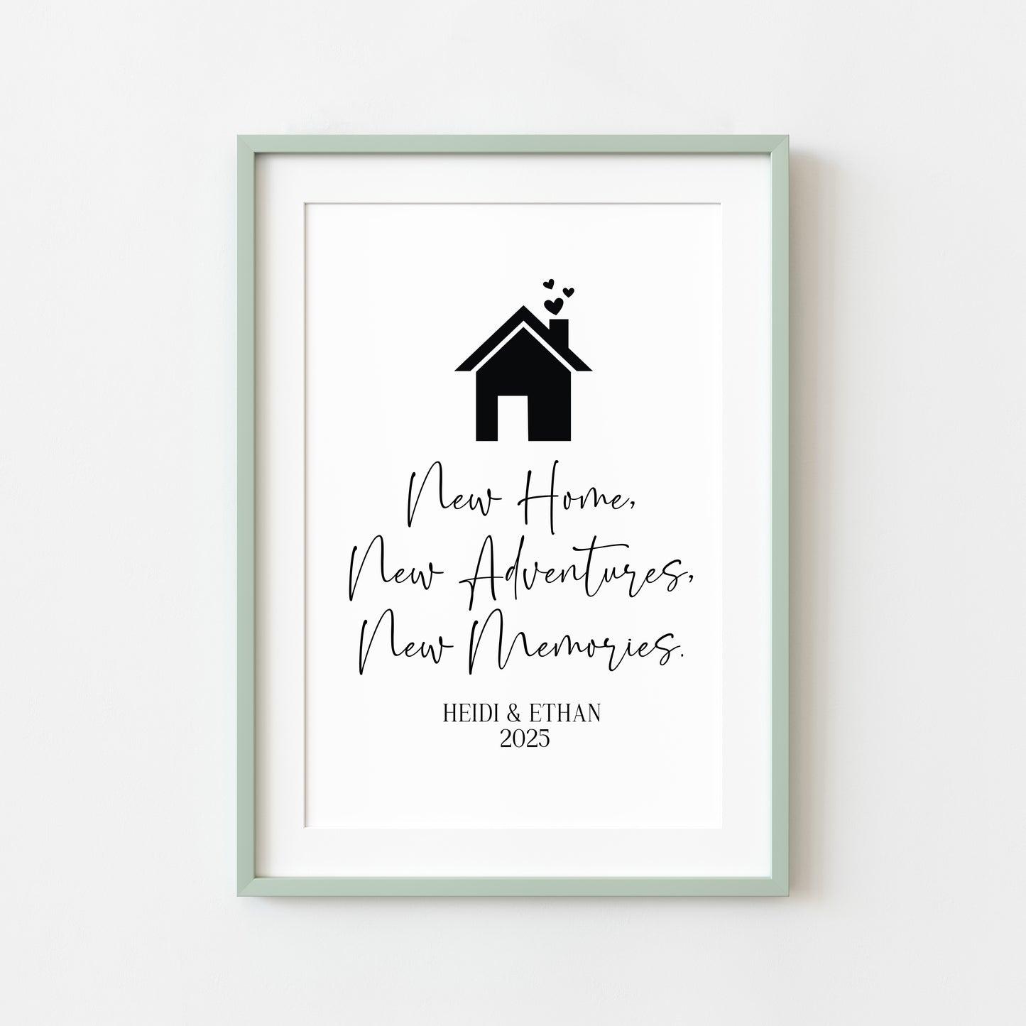 Personalised Couples Family New Home Print Adventures & Memories unframed wall art poster