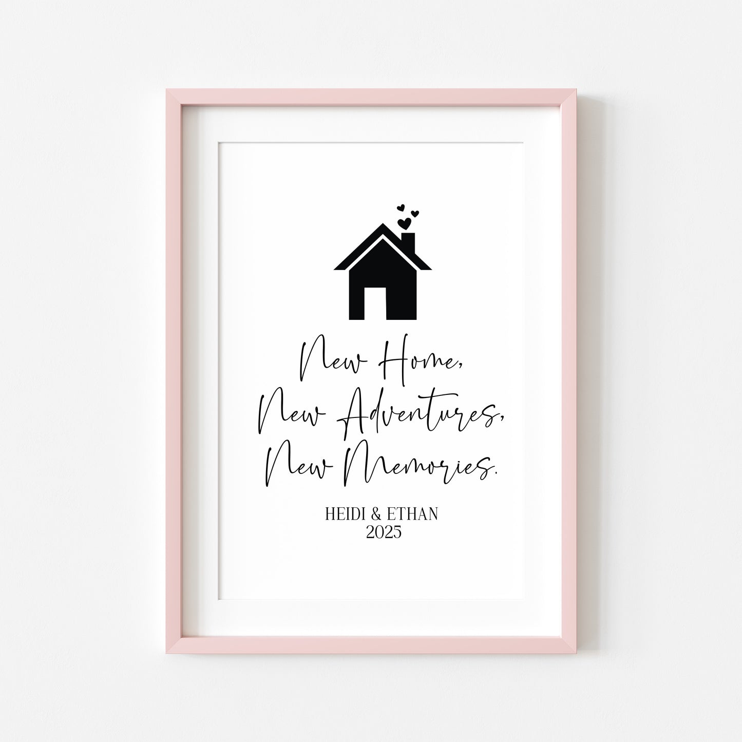 Personalised Couples Family New Home Print Adventures & Memories unframed wall art poster