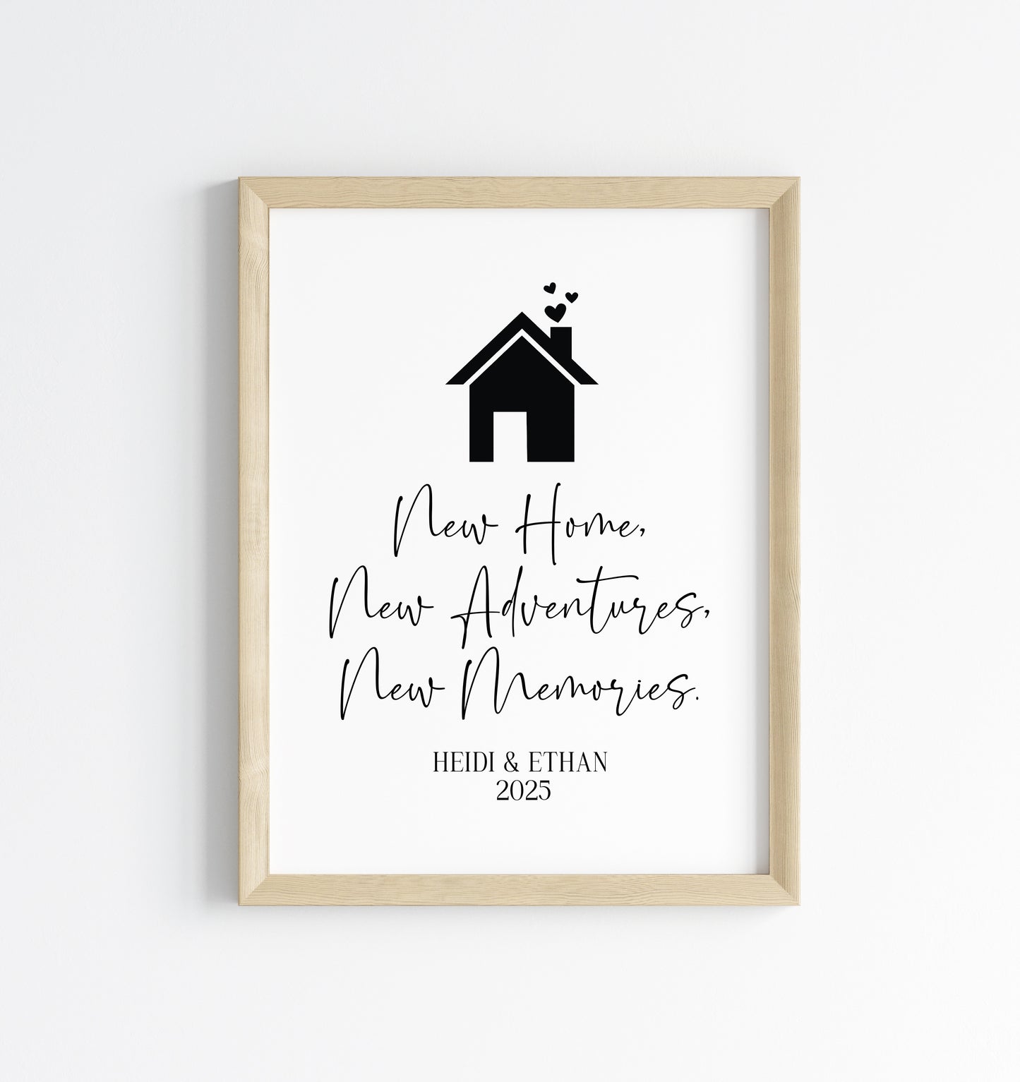 Personalised Couples Family New Home Print Adventures & Memories unframed wall art poster