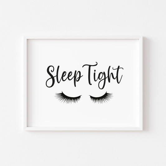 Sleep tight eyelashes illustration unframed wall art poster print