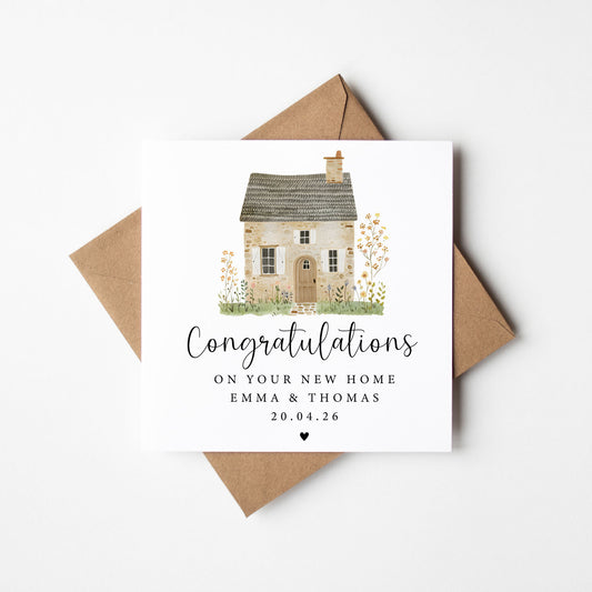 New First home card, congratulations on your new home couples family personalised card with envelope